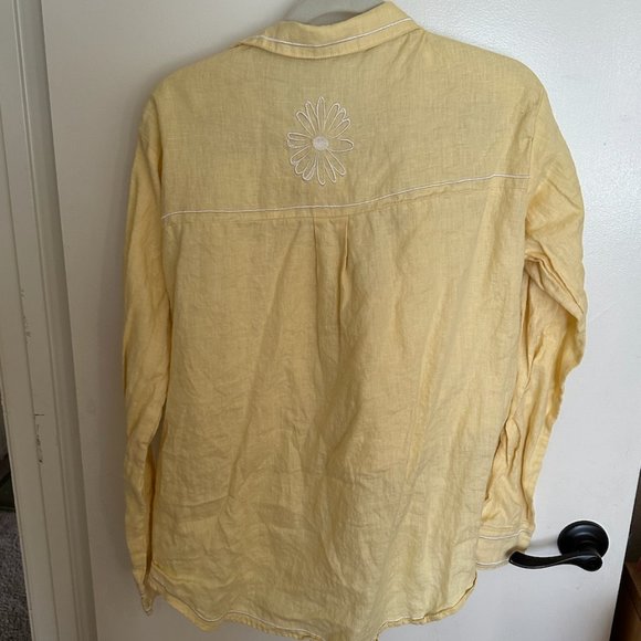 VRG GRL La Concha Linen Button Up Shirt &  Linen Short // Yellow - Picture 6 of 8